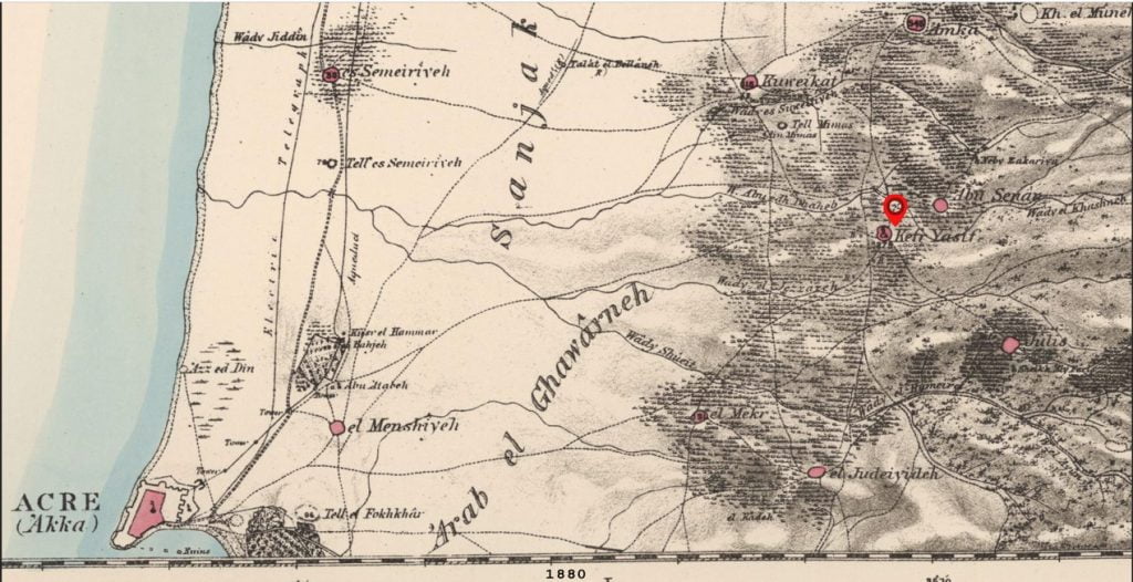 Kfar yasi 1880 map